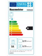 Hausmeister HM5020 50cm inox kombinált tűzhely