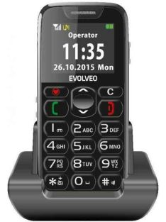 Evolveo EASYPHONE EP500 nagy nyomógombos fekete telefon