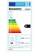 Hausmeister HM5016 50cm fehér légkeverés kombinált tűzhely