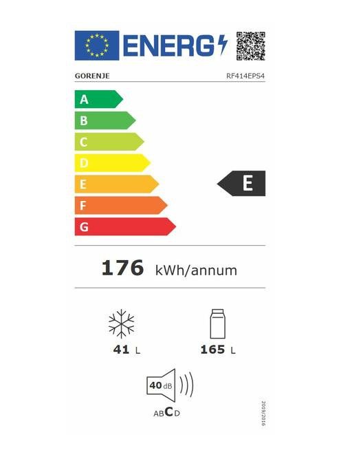 Gorenje RF414EPS4 inox"E" 166/41L felülfagyasztós hűtő