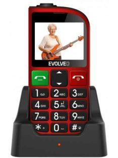 Evolveo EASYPHONE FM (EP800) RED nagy nyomógombos telefon