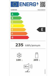   Gorenje RK6192EW4 205/109Lfehér alulfagyasztós kombinált hűtő
