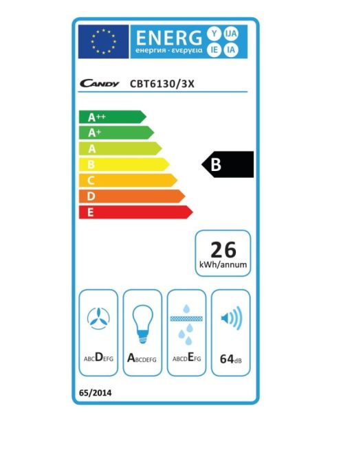 Candy CBT6130/3X 60cm, 330m3 teleszkópos páraelszívó inox