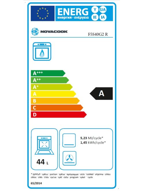 Novacook F5S40G2R Red bordó  gáztűzhely