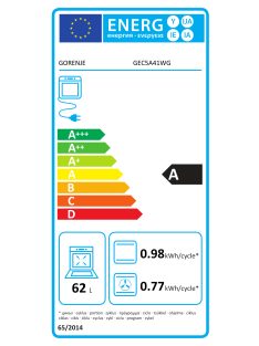Gorenje GEC5A41WG fehér,50cm Kerámialapos tűzhely