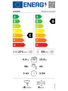   Hisense WDQR1014EVAJMT 10/6kg,"E",szürke,Elöltöltős 1400' mosó-szárítógép