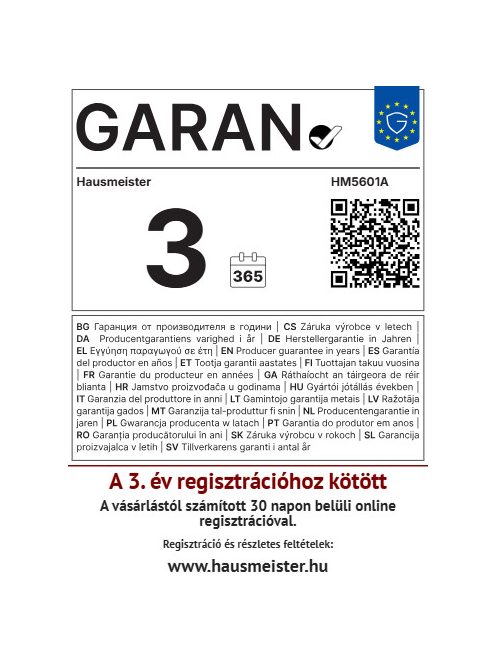 Hausmeister HM5601A 1000W Dagasztó robotgép 5L.