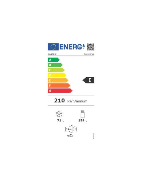 Gorenje RK4162PW4 159/71L "E" fehér Alulfagyasztós kombinált hűtő