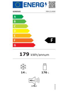   Gorenje RB4121ANW "F" 183/15L Egyajtós hűtő fagyasztóval