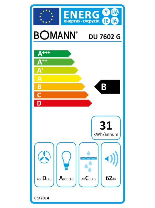 Bomann DU7602G fekete 60cm döntött Páraelszívó