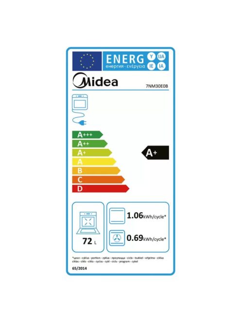 Midea 7NM30E0B fekete Beépíthető sütő