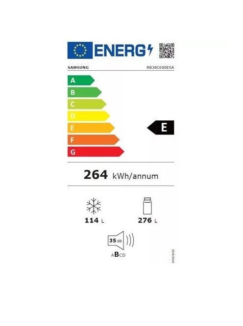 Samsung RB38C600ESA/EF "E" inox 276/114 L NoFrost alulfagyasztós kombinált hűtő