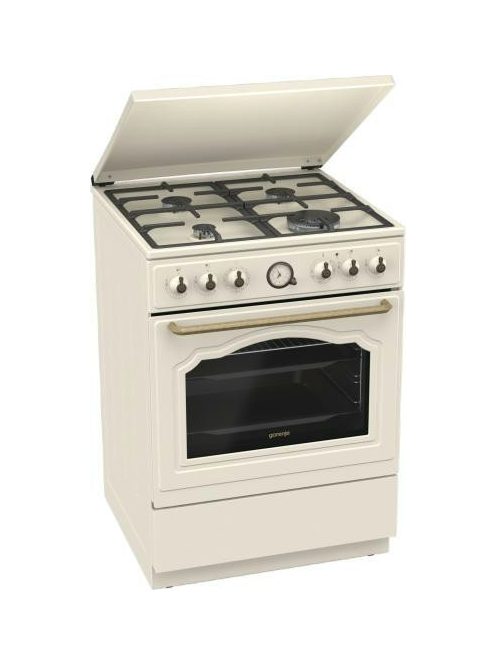 Gorenje GKS6C71CLI 60cm bézs légkeveréses kombinált tűzhely,fém tető
