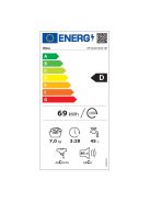 Midea MF100W70BA/W-HR "A" 7 kg 1400' Elöltöltős mosógép
