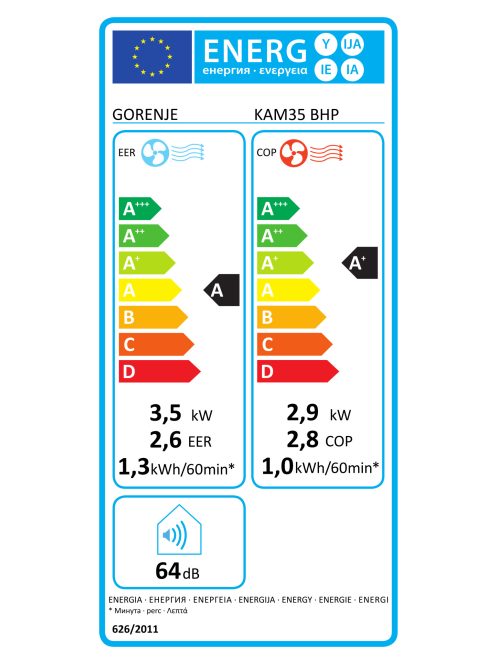 Gorenje KAM35 BHP 2,9/3,5KW hűtő-fűtő Wifis mobil klíma