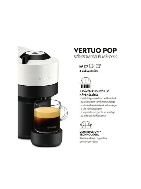 Nespresso Krups XN920110 Vertuo Pop fehér Kapszulás kávéfőző