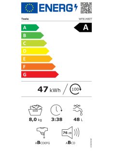   Tesla WF81480T "A" 8kg 1400' Elöltöltős mosógép