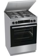 Gorenje GKS6C71XF 60cm inox sütősín légkeveréses kombinált tűzhely fém tető