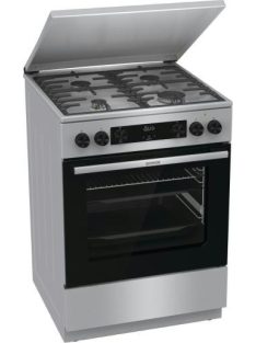   Gorenje GKS6C71XF 60cm inox sütősín légkeveréses kombinált tűzhely fém tető