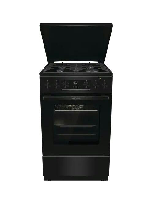 Gorenje MEKS5141BM 50cm,fekete,1db sütősín,fém tető,légkeverés,kombinált tűzhely