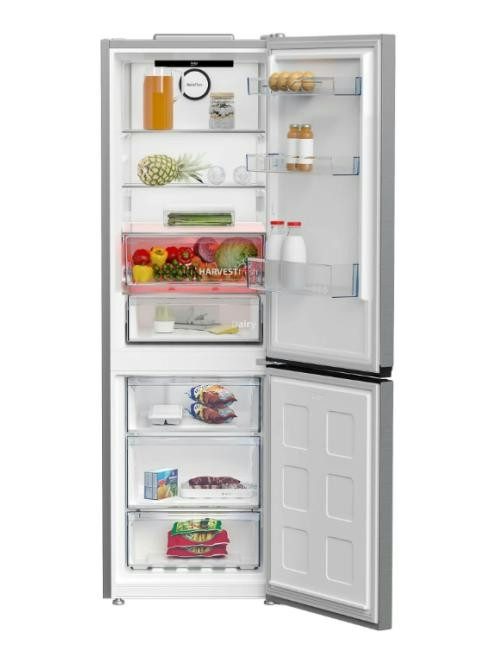 Beko B3RCNA364HXB1 "E"210/106L ,szürke ,alulfagyasztós kombinált hűtő