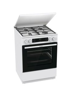   Gorenje GKS6C71WF 60cm fehér légkeveréses,fém tetős kombinált tűzhely
