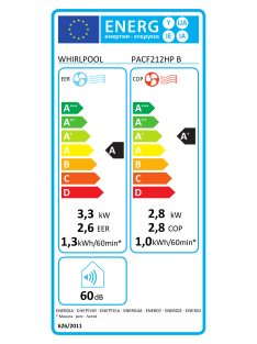   Whirlpool PACF212HPB 3,6KW hűtő-fűtő hősziv.fekete mobil klíma