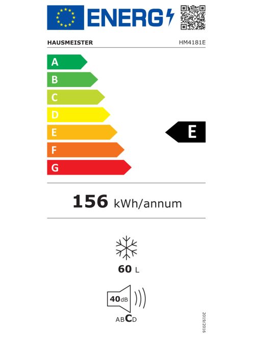 Hausmeister HM4181E "E" 60L fehér 3 fiókos fagyasztószekrény