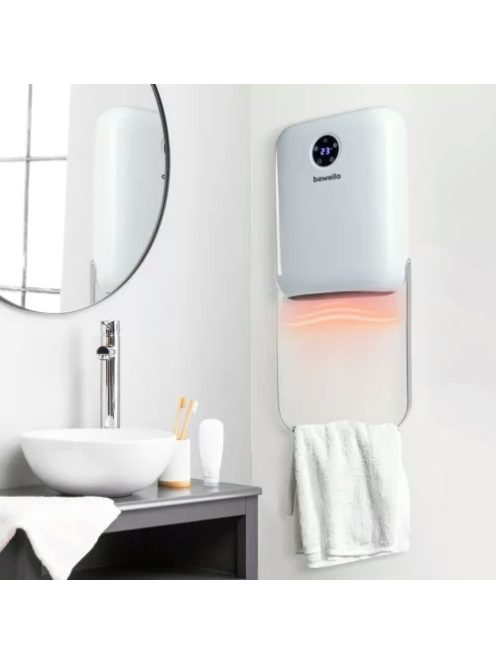 Bewello BW2104 Fali hősugárzó törölközőtartóval