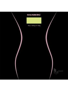 Hausberg HB6003NG üveg,fekete fürdőszobai mérleg