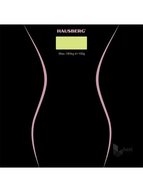 Hausberg HB6003NG üveg,fekete fürdőszobai mérleg