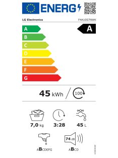   LG F4A10S7NWK "A"7kg 1400'keskeny Elöltöltős mosógép
