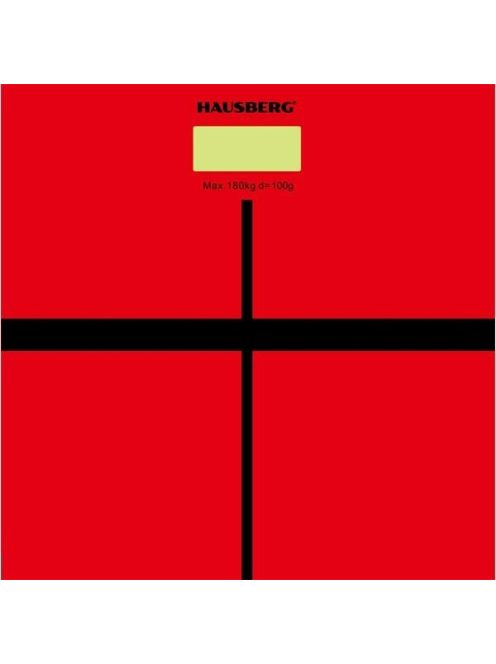 Hausberg HB6003RS üveg fürdőszobai piros mérleg