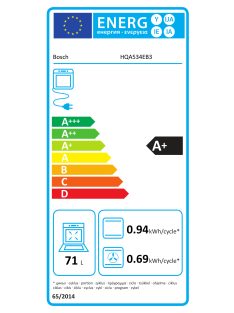 Bosch HQA534EB3 A+ beépíthető sütő