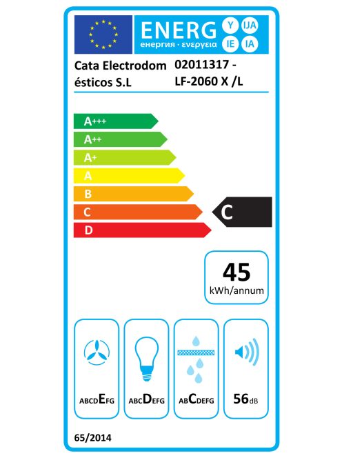 Cata LF2060WH/L LED+szénszűrő páraelszívó