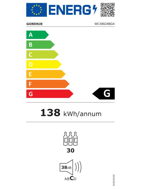 Gorenje WC48G4BG4 "G" 93L 48 palack borhűtő