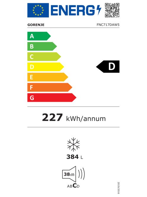 Gorenje FNC717 DAW5 "D" 384 L No Frost fagyasztószekrény